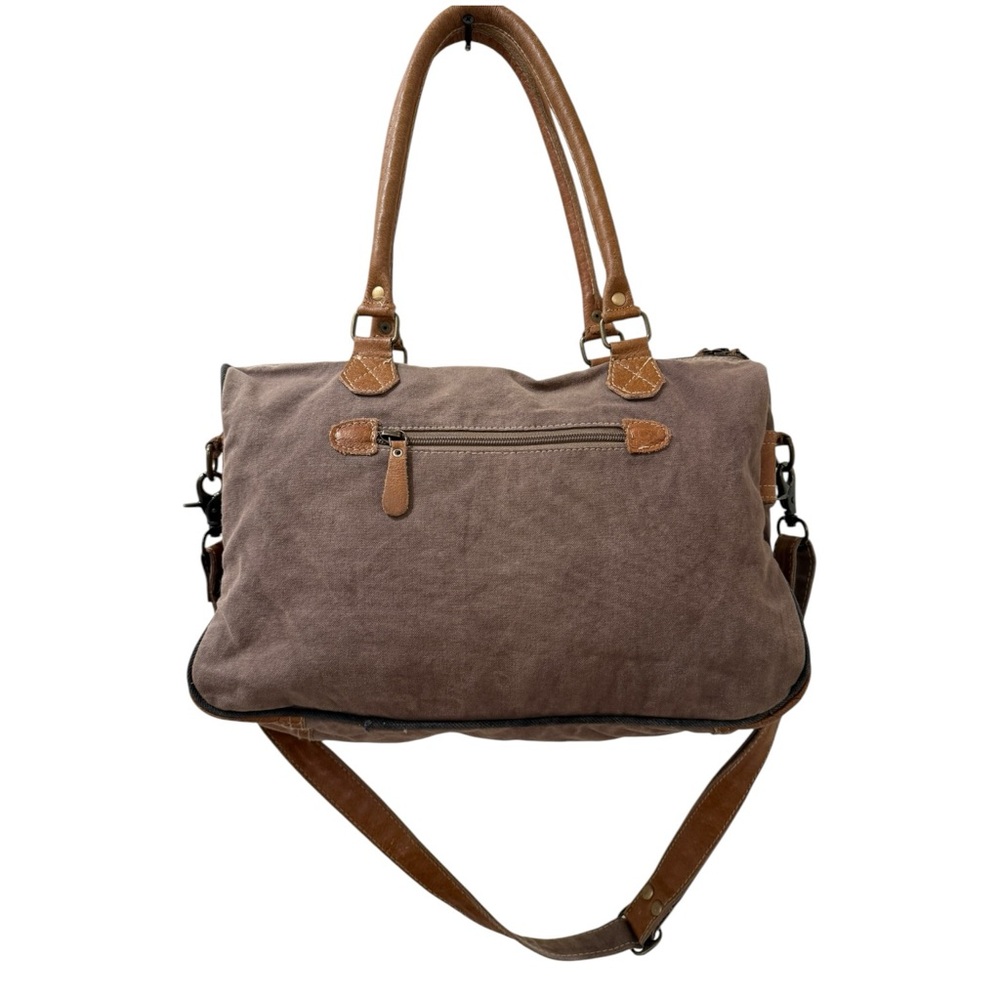 Myra Bag Foxy Messenger S-1968 Cowhide Aztec Turquoise Leather Crossbody Tote - Picture 2 of 9